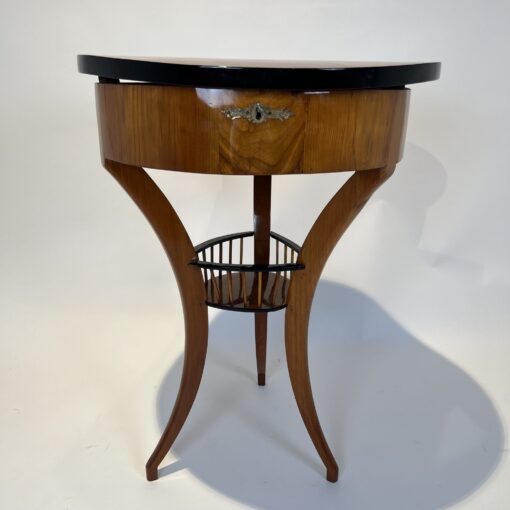 Biedermeier Sewing Table Cherry - Front Lock Detail - Styylish