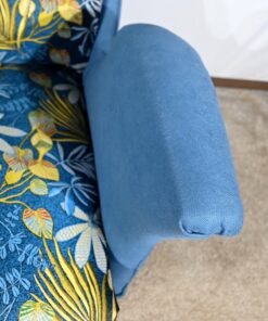 Midcentury Loveseat - Blue Fabric - Styylish