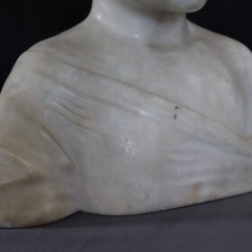 Sculpture in White Marble of Carrara, Bust of a Child, Italy