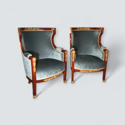 Pair of French Empire barrel Armchairs - Set of Two - Styylish