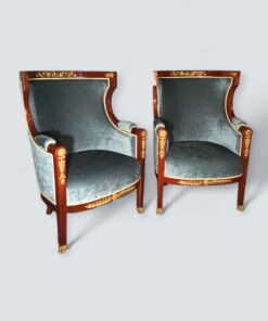 Pair of French Empire barrel Armchairs - Set of Two - Styylish