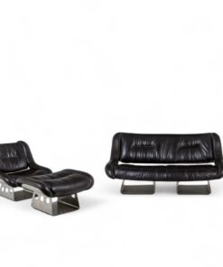 Metal and Leather Living Room Set- Styylish