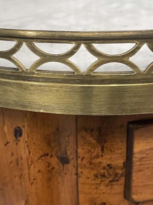 French Oval Side Table- brass railing- Styylish