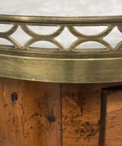 French Oval Side Table- brass railing- Styylish