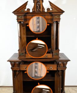 Two-Body Buffet Solid Walnut - Interior Compartment Details - Styylish