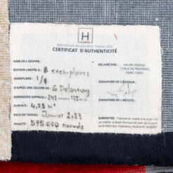 Hand-Woven Tapestry Delaunay - Certificate - Styylish