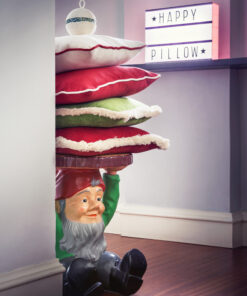 Alternative view of Christmas Happy White Pillow Velvet and Black Fringes