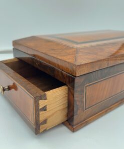 Biedermeier Jewelry Box Walnut - Slightly Open - Styylish