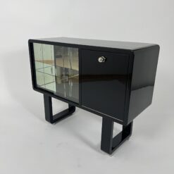 Small Art Deco Bar Cabinet - Side Profile with Door Closed - Styylish