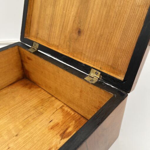 Biedermeier Box Walnut Horn - Ebonized Interior Edge with Hinges - Styylish