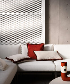 Alternative view of Christmas Happy Pillow Red Velvet and White Fringes