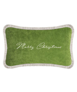 Christmas Happy Pillow Green Velvet- Styylish