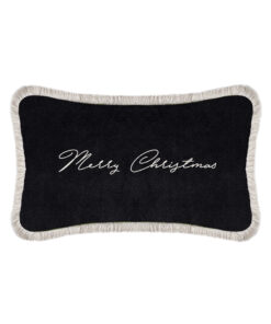 Christmas Happy Pillow Black Velvet- Styylish