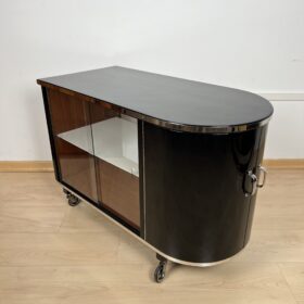 Art Deco Bar Trolley, Black Lacquer, France circa 1930