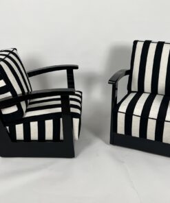 Pair of Art Deco Armchairs - Front and Side Profile - Styylish