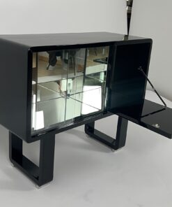 Small Art Deco Bar Cabinet - Right Side Compartment Interior - Styylish